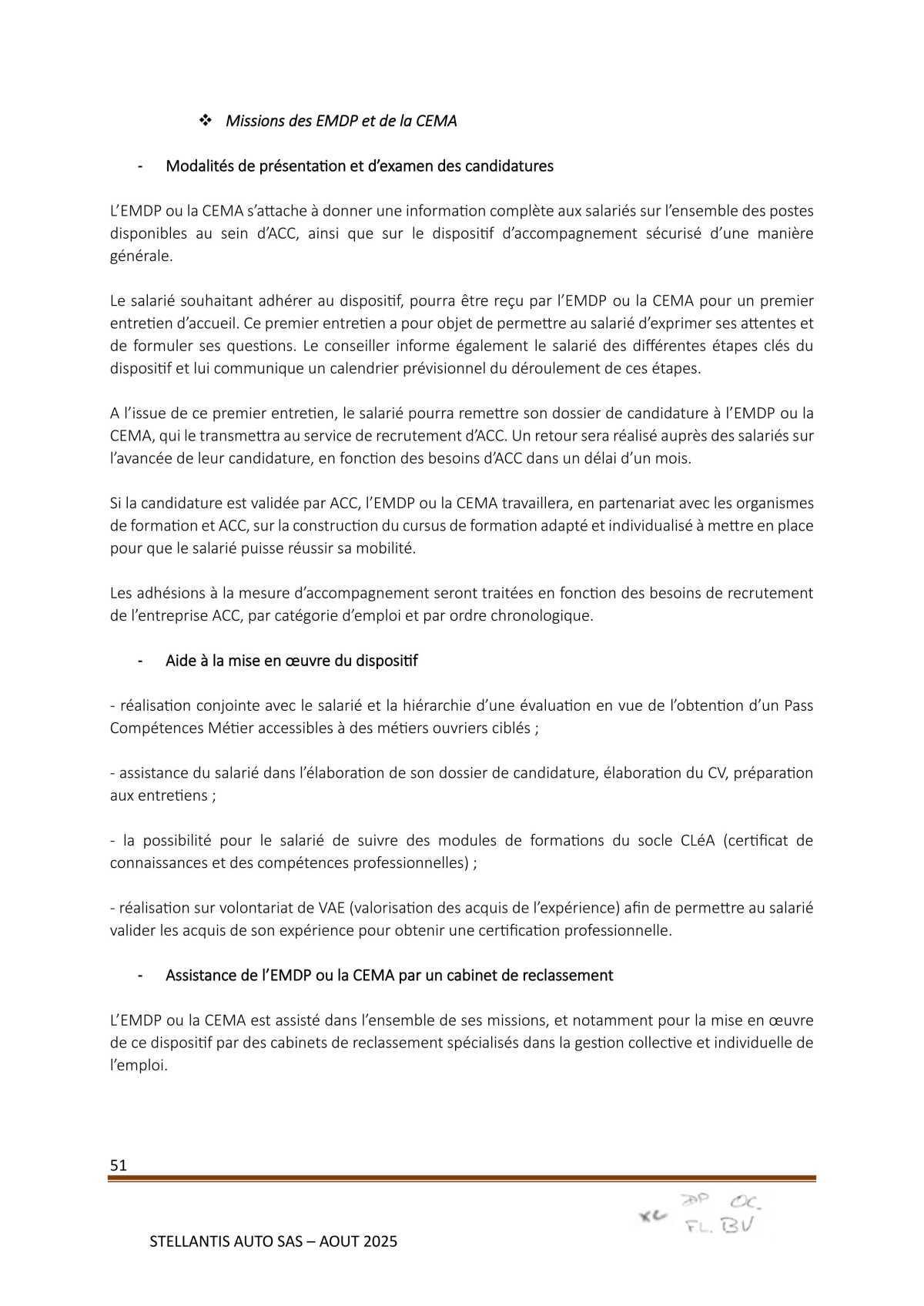 Accord Stellantis Auto SAS 2025-2026 relatif à la gestion des emplois et des parcours professionnels et aux ruptures conventionnelles collectives