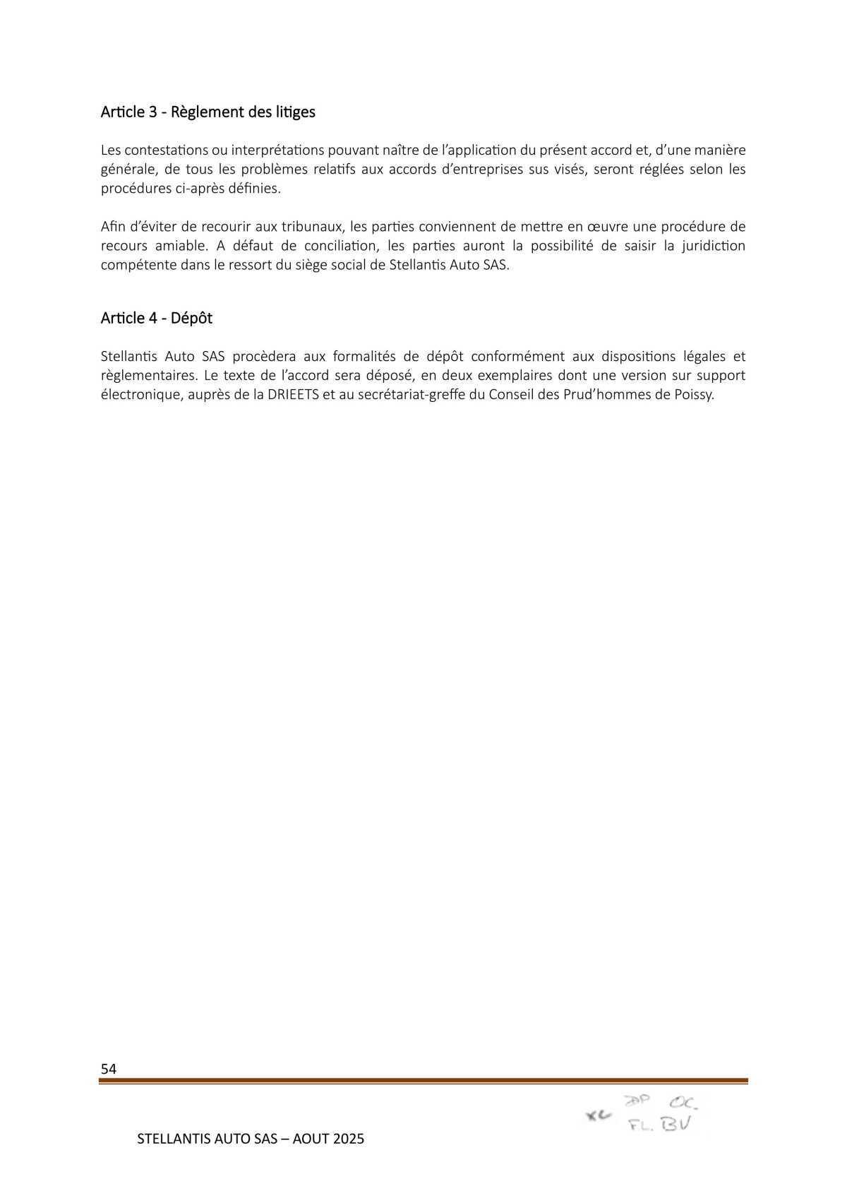 Accord Stellantis Auto SAS 2025-2026 relatif à la gestion des emplois et des parcours professionnels et aux ruptures conventionnelles collectives