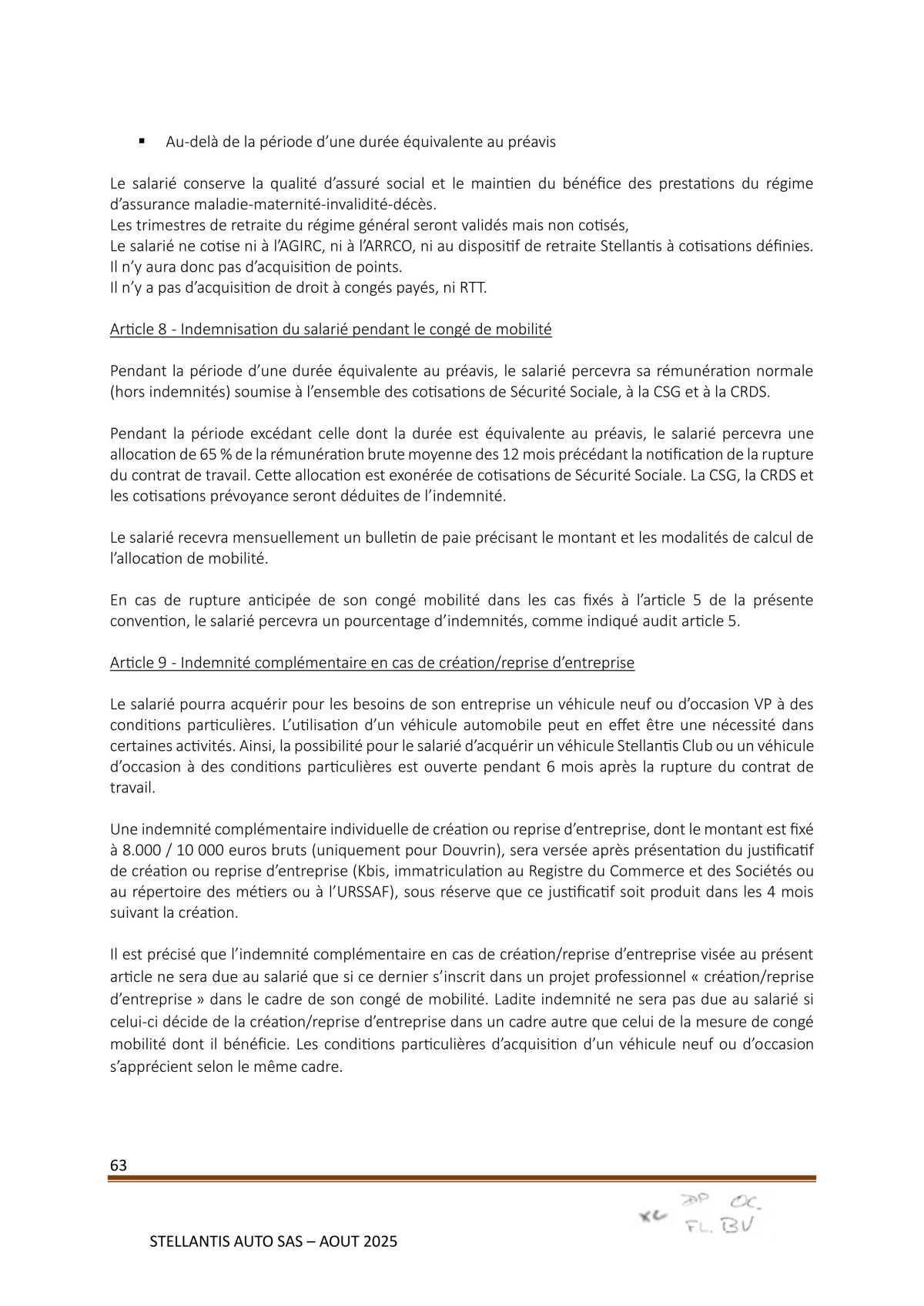 Accord Stellantis Auto SAS 2025-2026 relatif à la gestion des emplois et des parcours professionnels et aux ruptures conventionnelles collectives