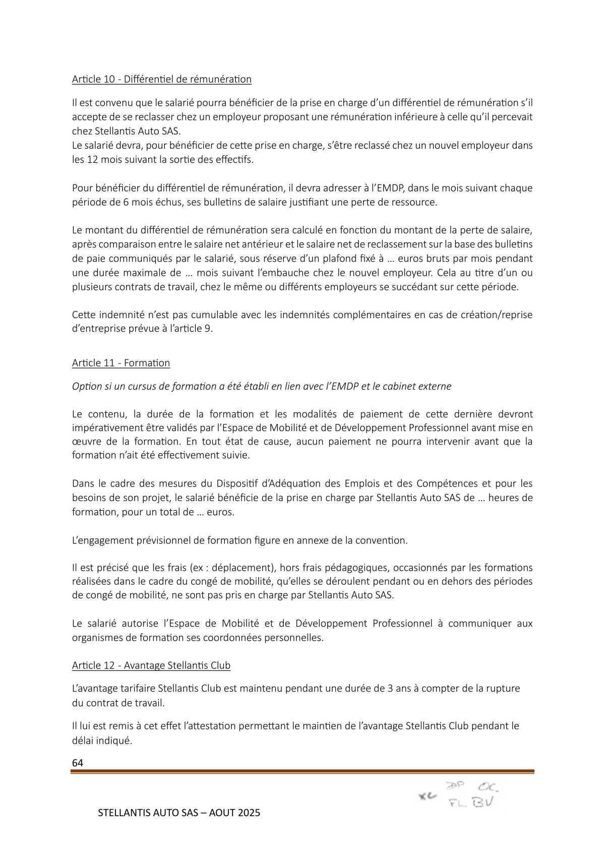 Accord Stellantis Auto SAS 2025-2026 relatif à la gestion des emplois et des parcours professionnels et aux ruptures conventionnelles collectives