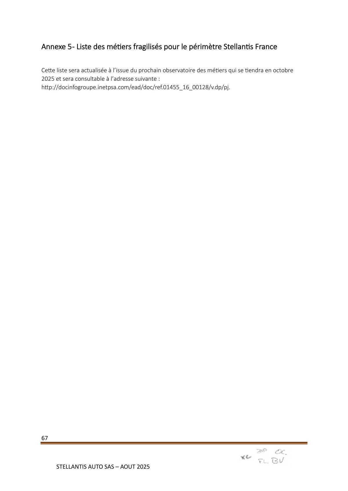 Accord Stellantis Auto SAS 2025-2026 relatif à la gestion des emplois et des parcours professionnels et aux ruptures conventionnelles collectives