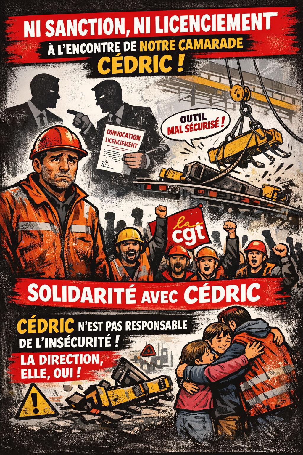 Tract 2026 - Secteur Emboutissage - Ni sanction, ni licenciement à l’encontre de notre camarade Cédric ! Tract 2026 - Secteur Emboutissage - Ni sanction, ni licenciement à l’encontre de notre camarade Cédric !