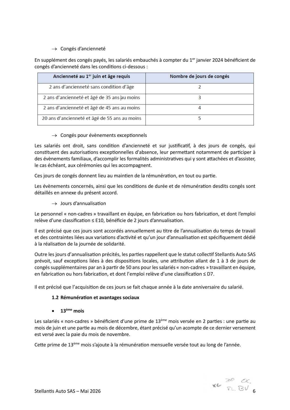 Accord collectif de substitution relatif à l'intégration de la société GSF PLUTON au sein de la société Stellantis Auto SAS