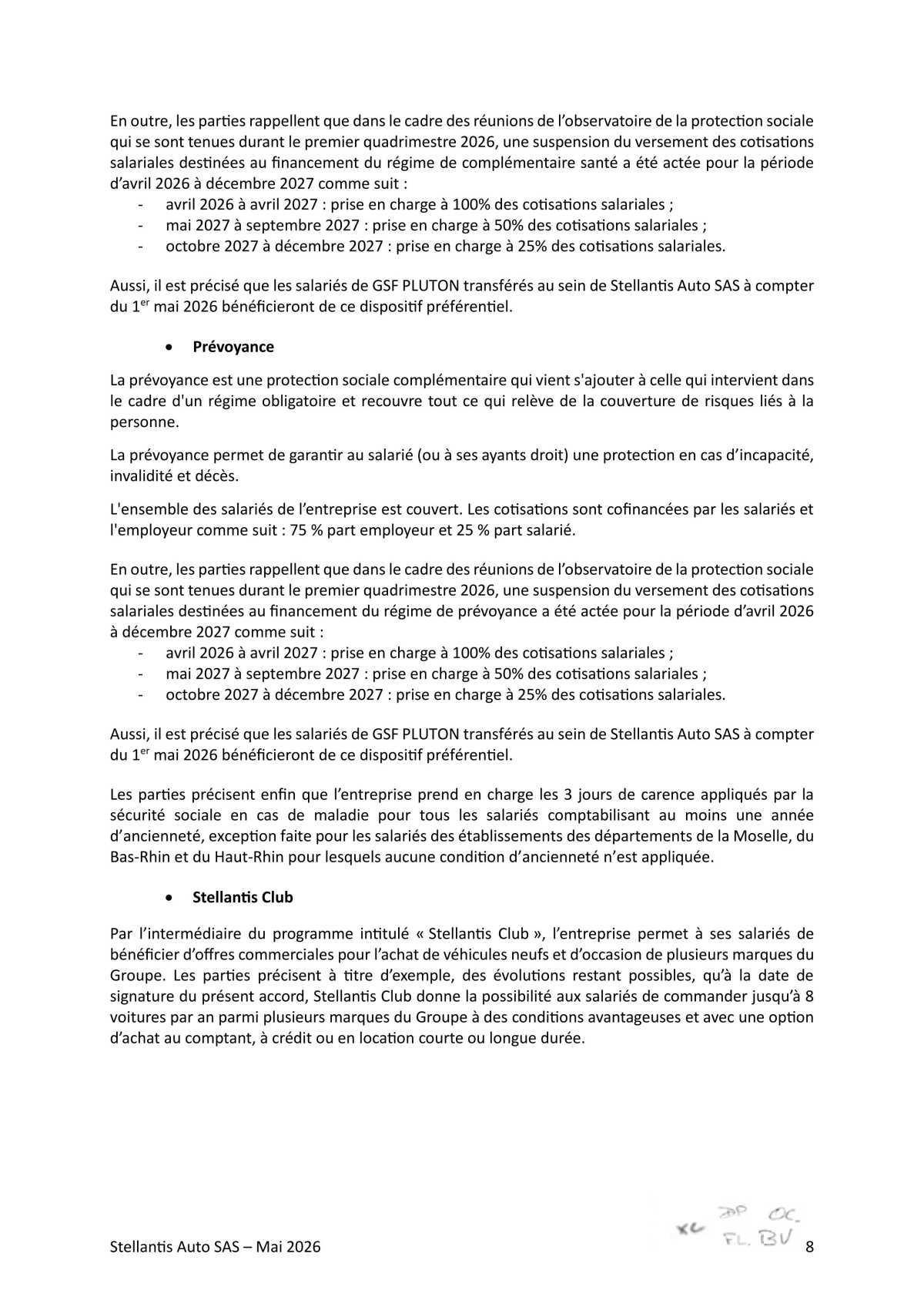 Accord collectif de substitution relatif à l'intégration de la société GSF PLUTON au sein de la société Stellantis Auto SAS