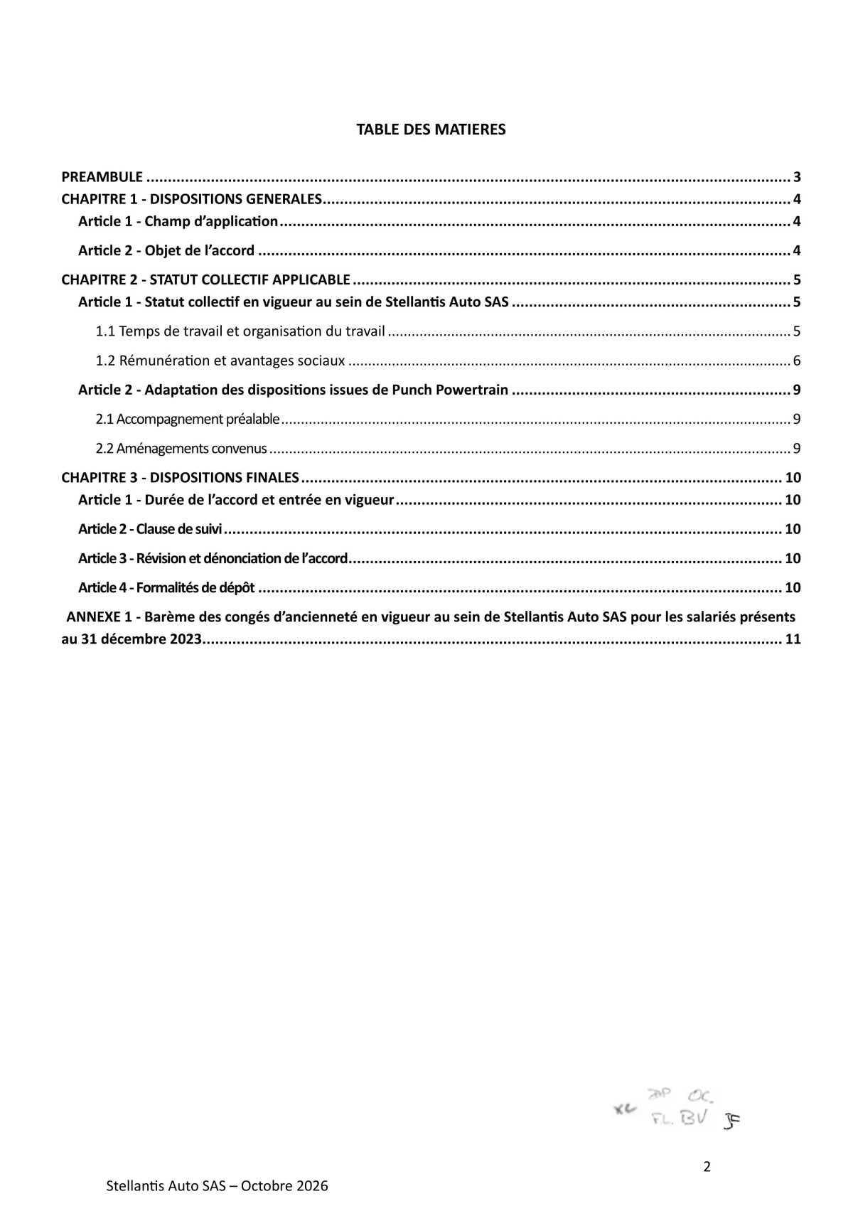 Accord collectif relatif à l'intégration des salariés de la société PUNCH POWERTRAIN PSA e TRANSMISSION ASSEMBLY au sein de la société Stellantis Auto SAS