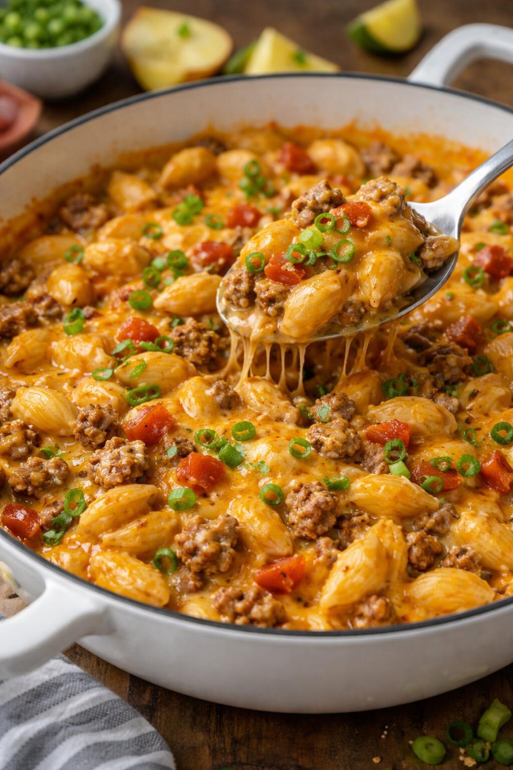 One-Pot Cheesy Taco Pasta