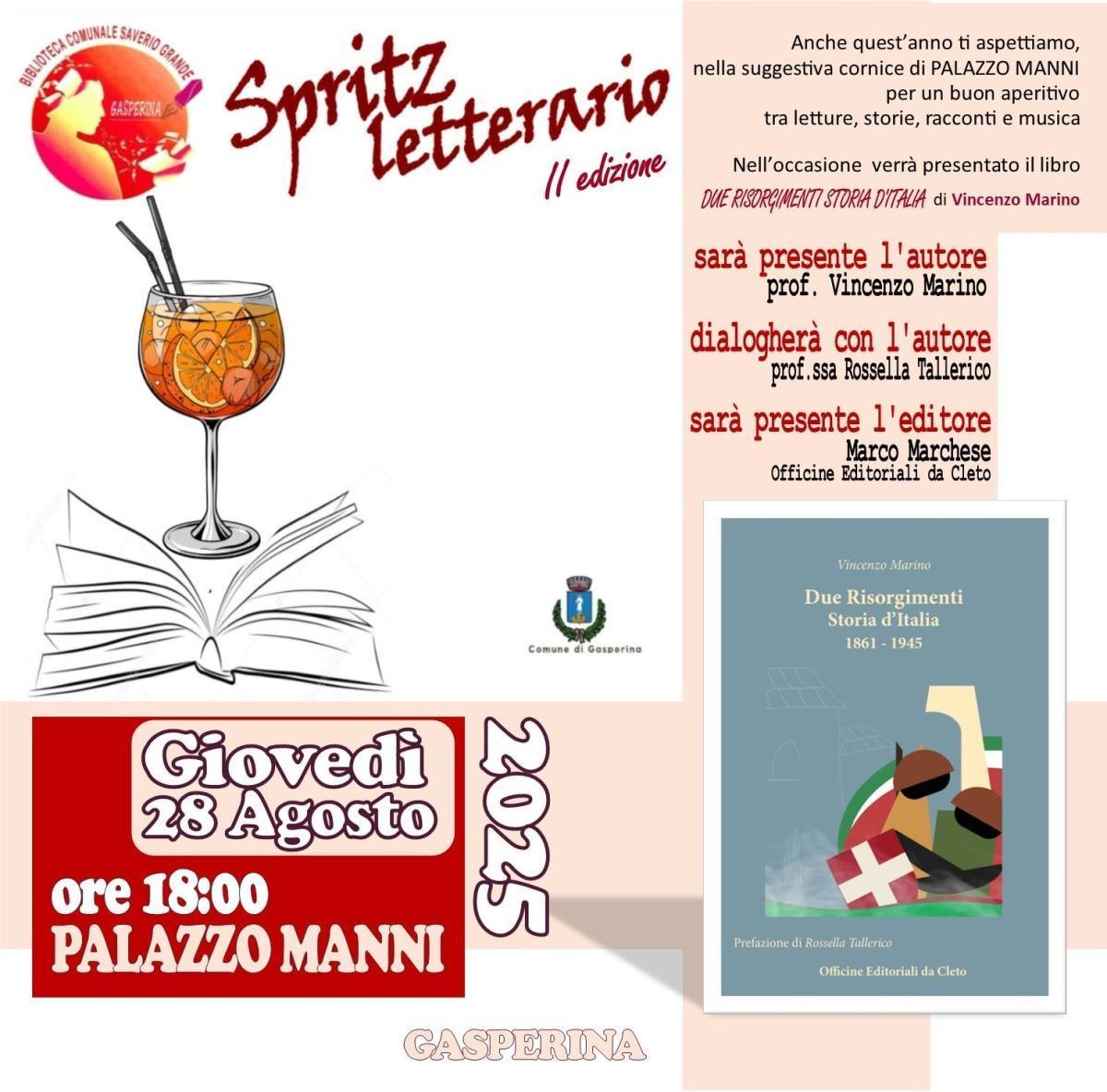 Aperitivo Letterario - Presentazione di due Risorgimenti - Storia D'Italia 1861-1945(inizio ore 18.00)