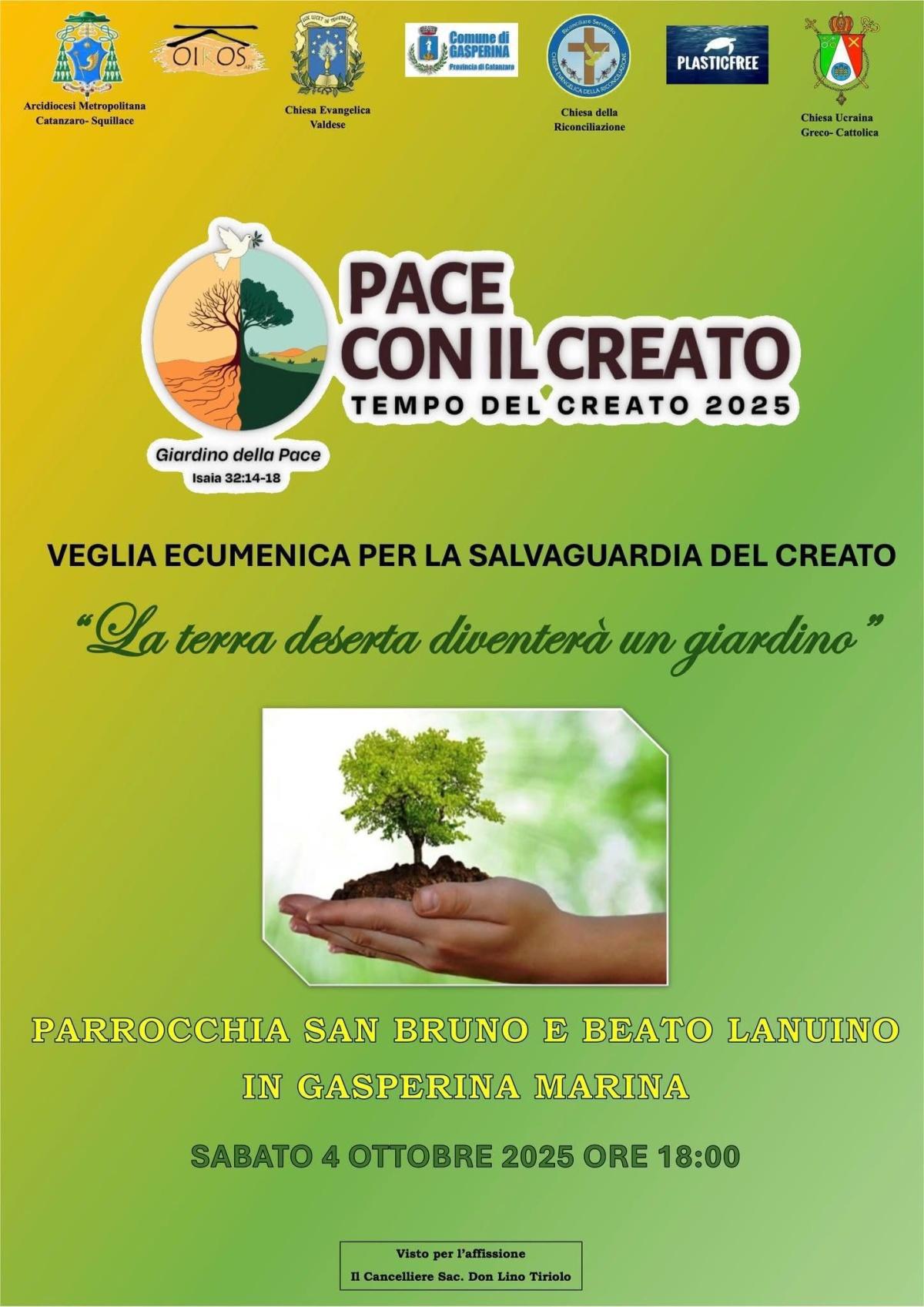 Veglia Ecumenica per la Salvaguardia del Creato (inizio ore 18.00)