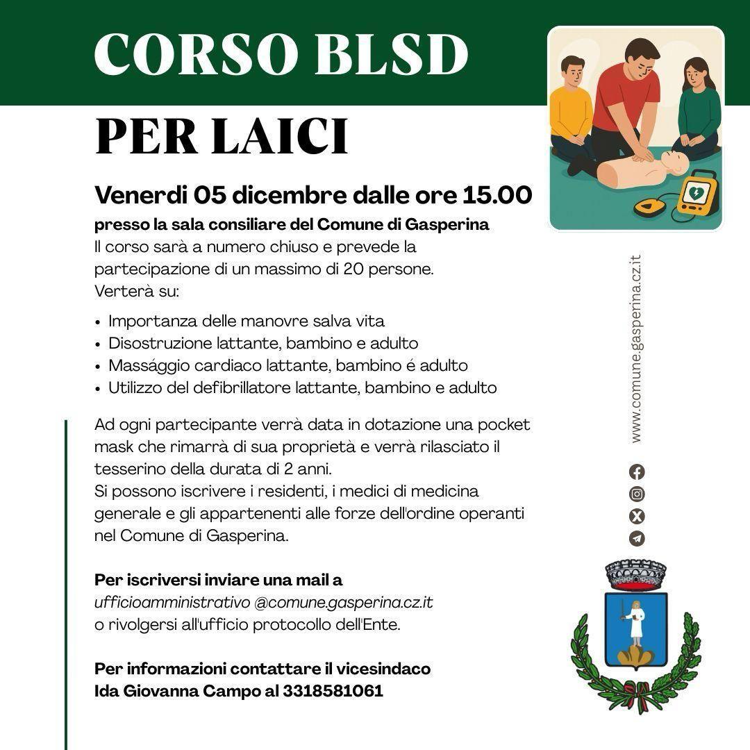 Corso gratuito blsd (inizio ore 15.00)