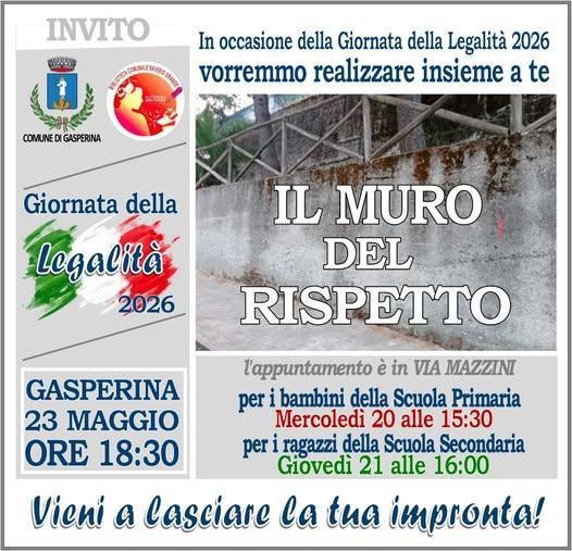 "Il Muro del Rispetto" (dalle ore 15.30 per i bambini della Scuola Primaria)