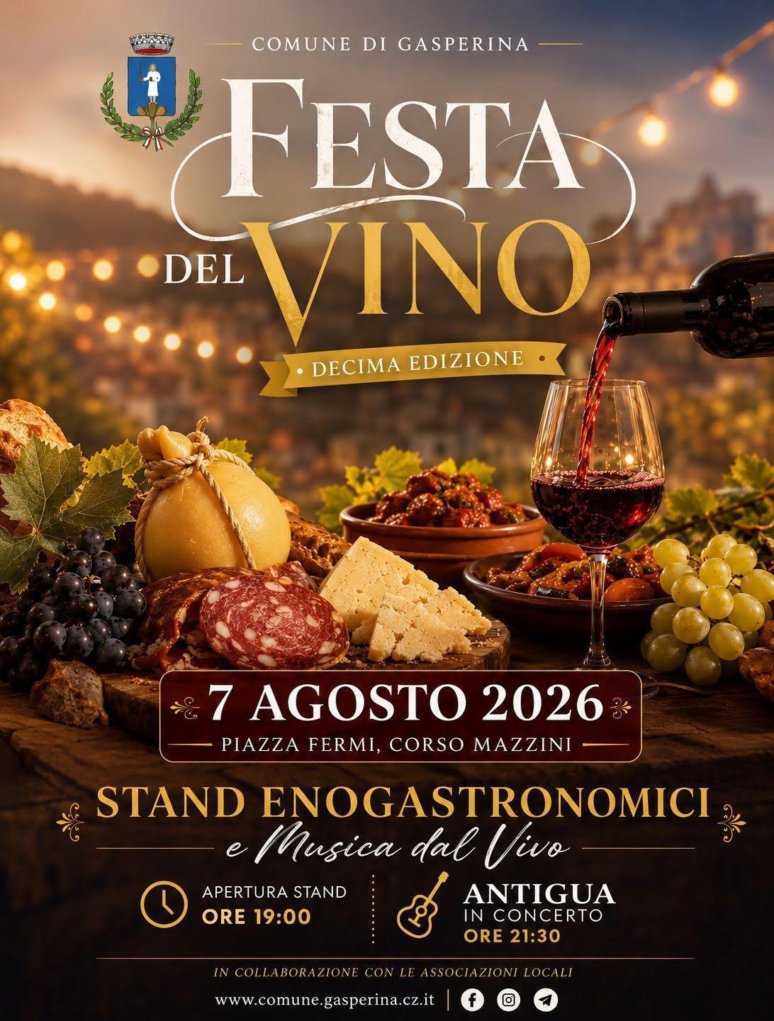 Festa del vino (decima edizione) Antigua in concerto (inizio ore 19:00)