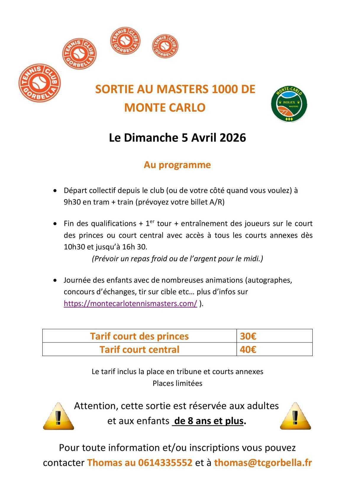 Sortie au Rolex Masters Monte Carlo