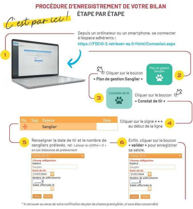 📝 Déclarez vos bilans sangliers en quelques clics ! 📝 Déclarez vos bilans sangliers en quelques clics !