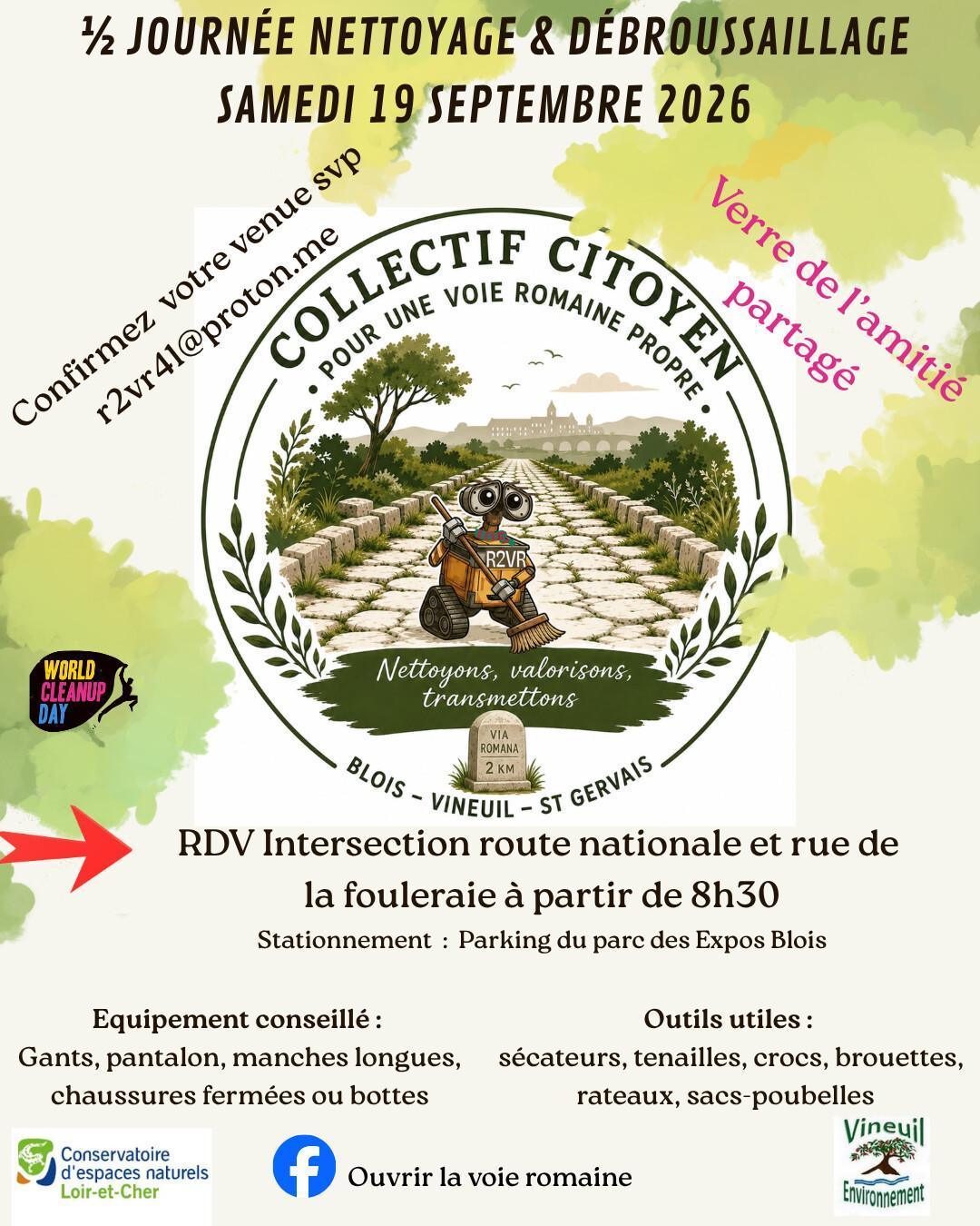 Une matinée de nettoyage sur la voie romaine le 19 septembre Une matinée de nettoyage sur la voie romaine le 19 septembre