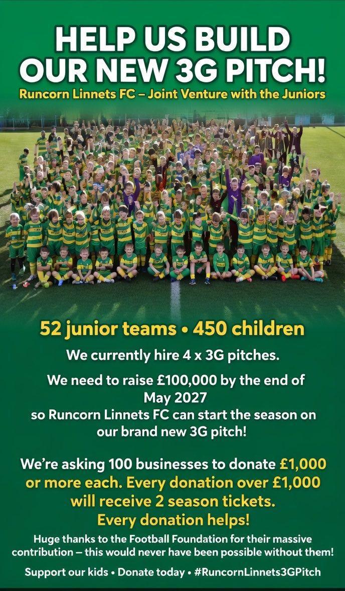 Runcorn Linnets set £100,000 goal for Stadium 3G