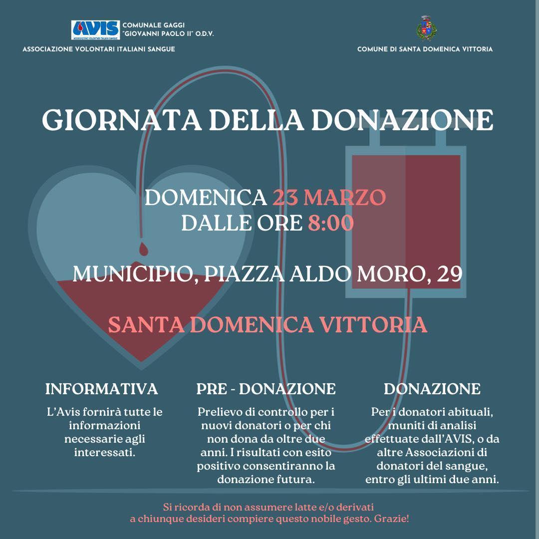 Giornata della Donazione (inizio ore 7.30)