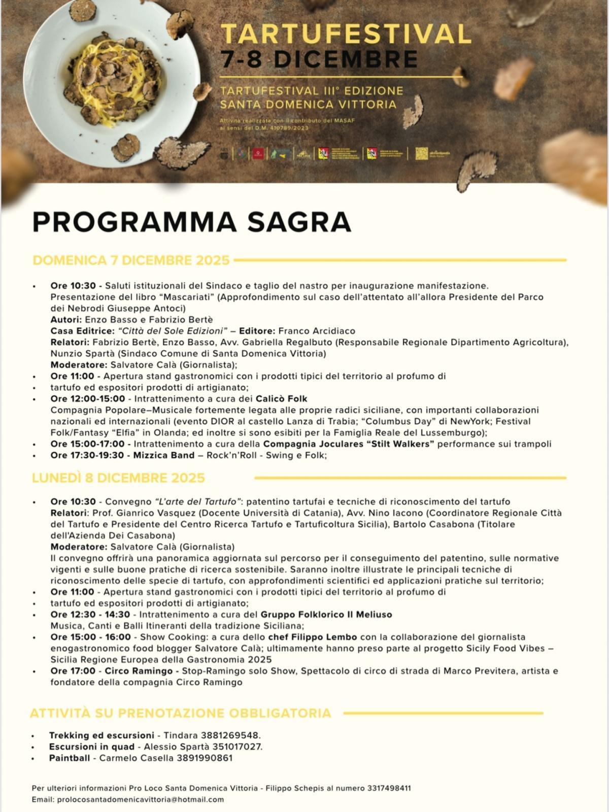 Tartufestival - Degustazioni, show cooking, musica e tradizioni dei Nebrodi! (dalle ore 10.30)