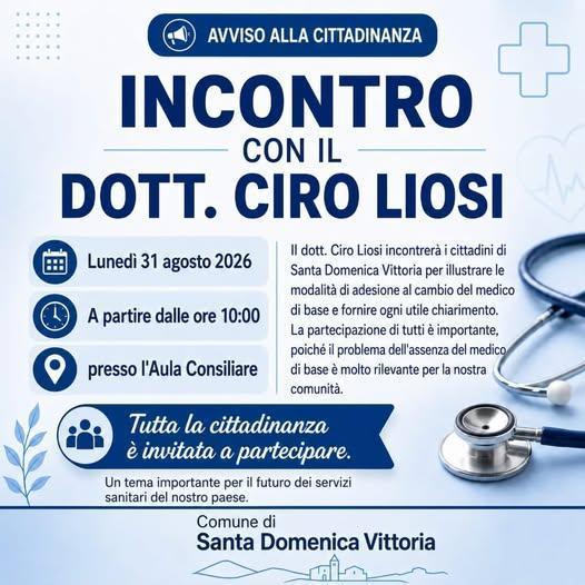 Incontro con il Dott. Ciro Liosi (a partire dalle ore 10:00)