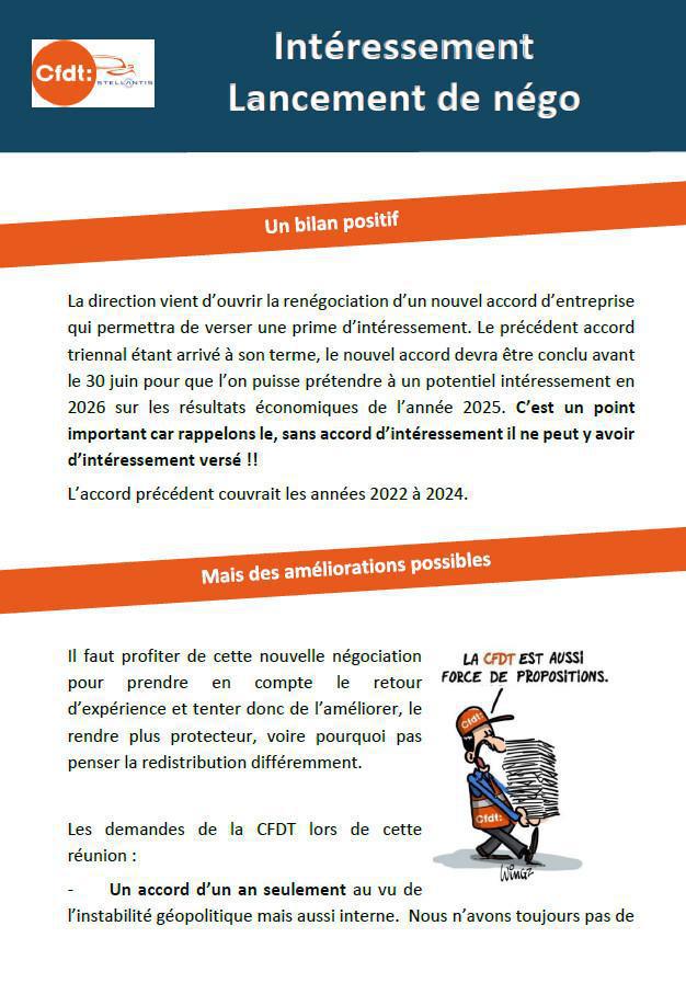 Tract intéressement lancement de négo