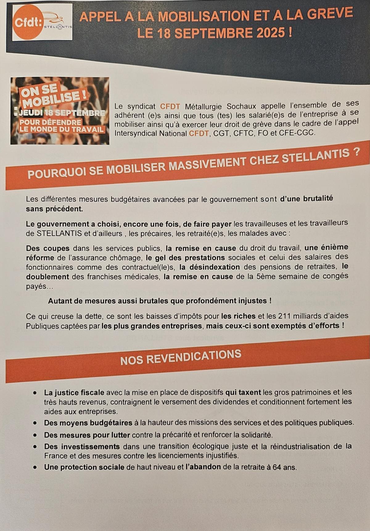 Tract mobilisation du 18 septembre 
