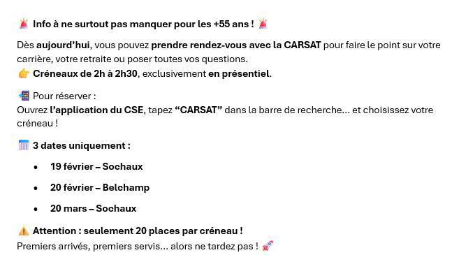 🚨 Info à ne surtout pas manquer pour les +55 ans ! 🚨