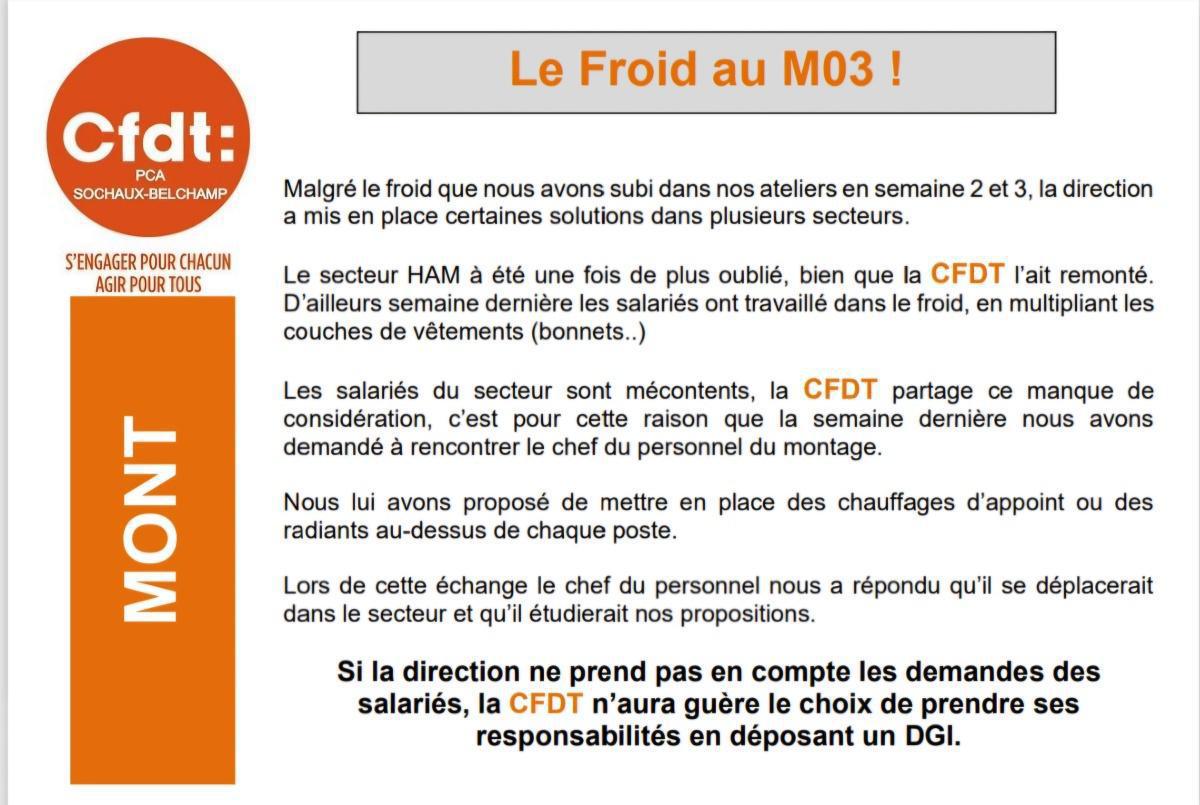 Tract froid au M03