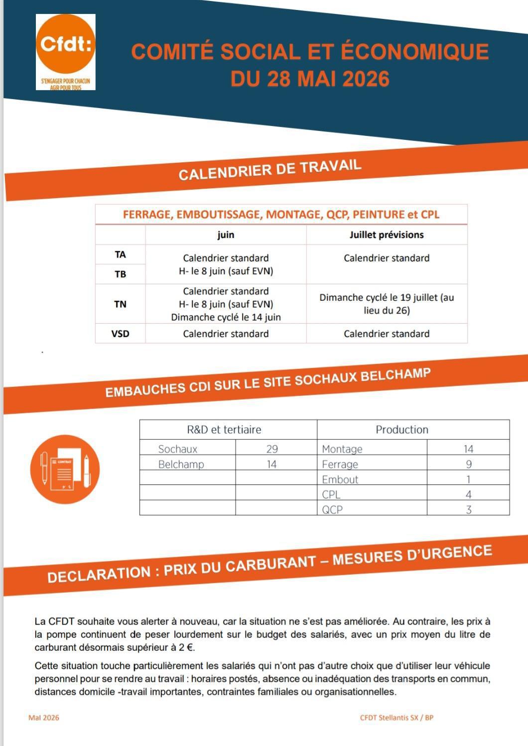 Tract CSE Mai production 