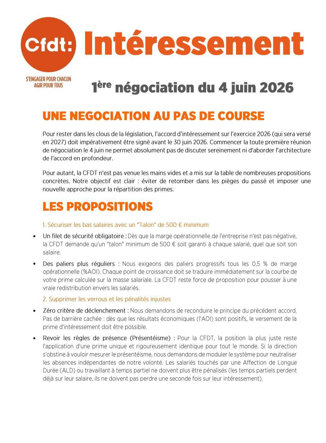 Tract intéressement 1ère Négo