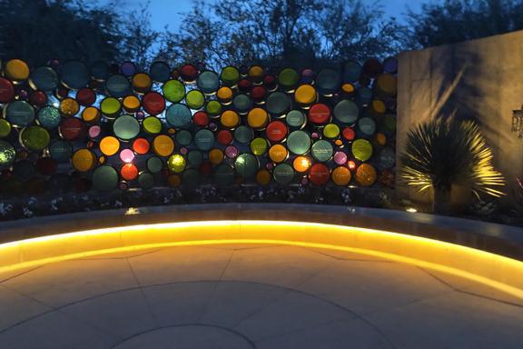 Sunset in the desert garden