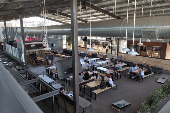 Dining in an old shipping container... sorta Dining in an old shipping container... sorta