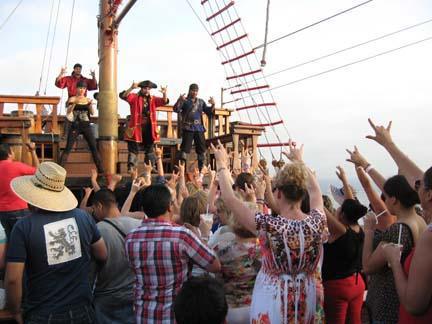 Walk the plank, into the drink... or stay dry, have another drink