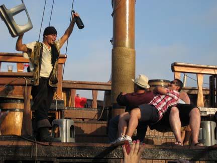 Walk the plank, into the drink... or stay dry, have another drink