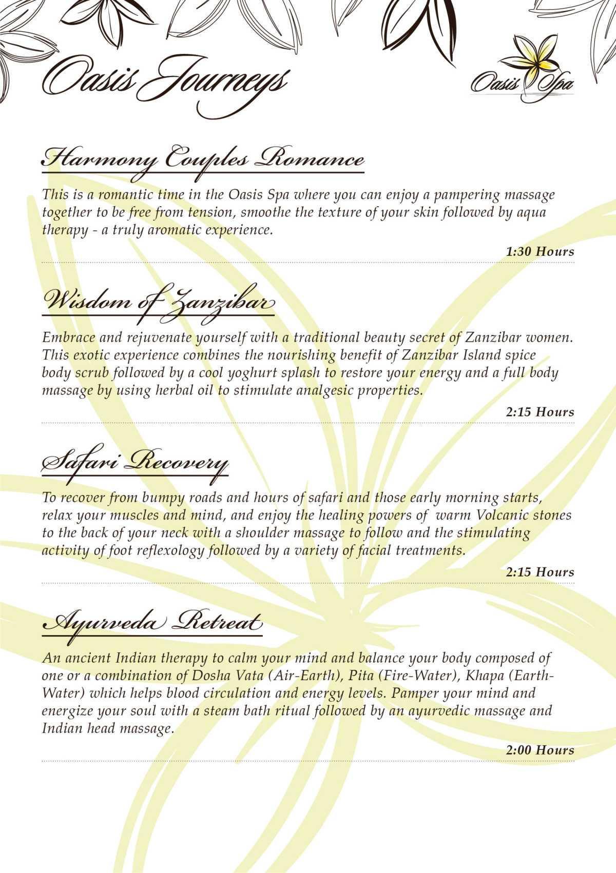 Oasis SPA full offer