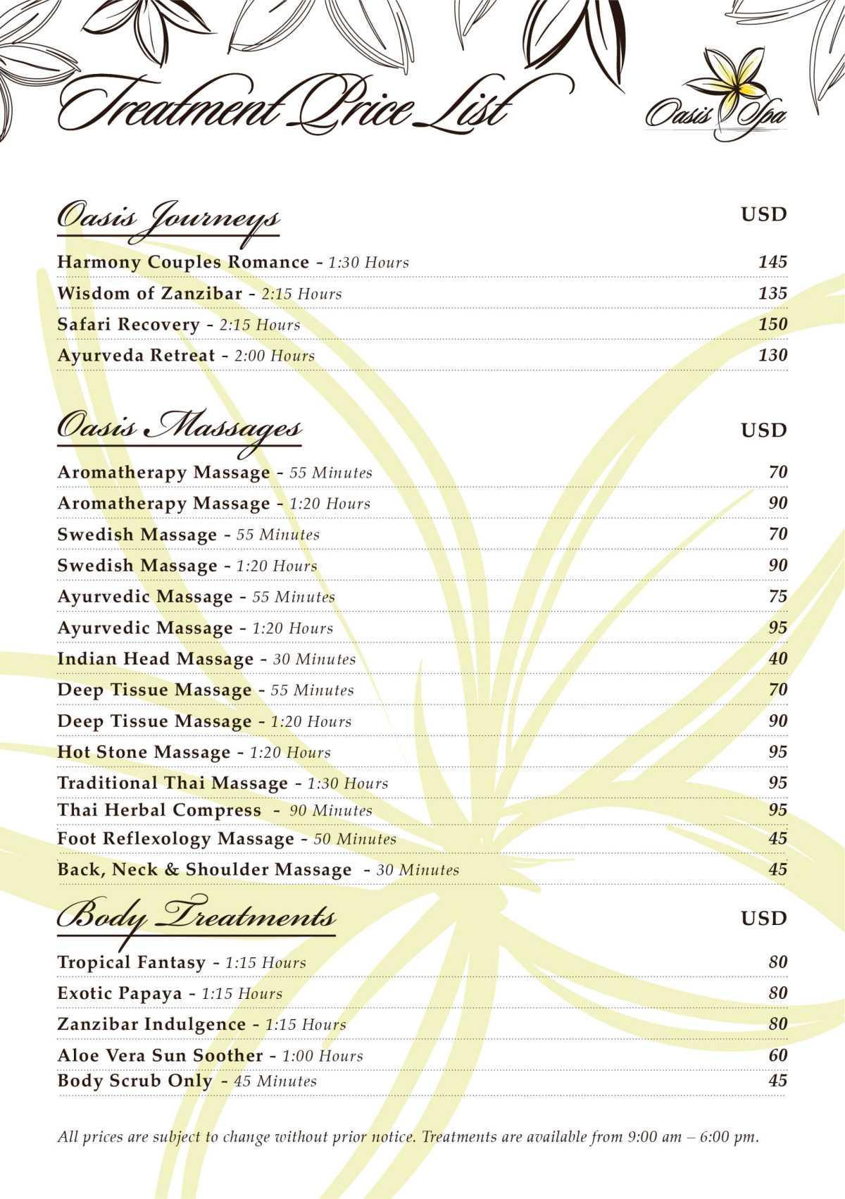 Oasis SPA full offer