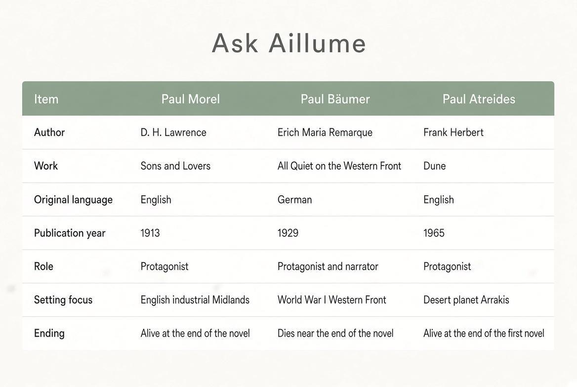 How Many Famous Literary Protagonists Are Named Paul?