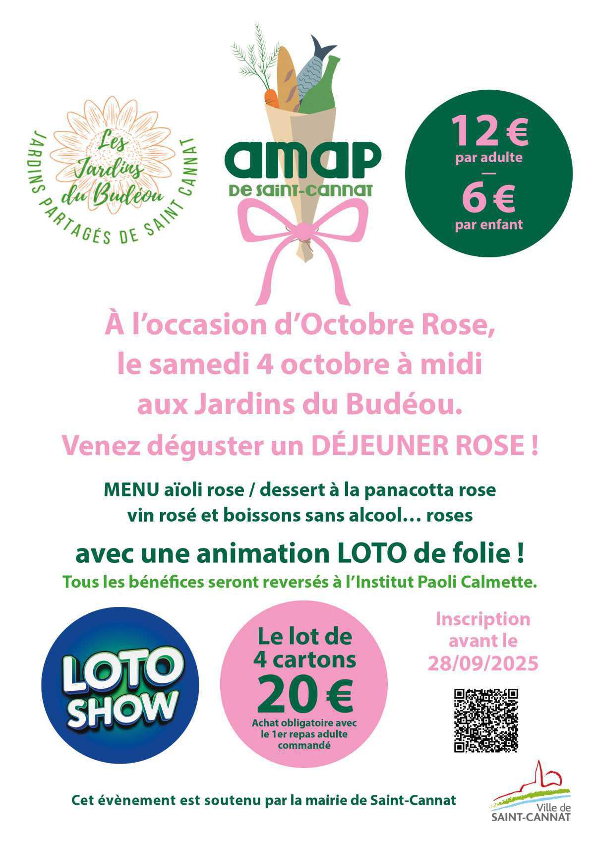 🪷🪷Loto Show anime un Super Loto en physique le Samedi 4 Octobre 2025 organisé par l'association AMAP de Saint-Cannat 🪷🪷