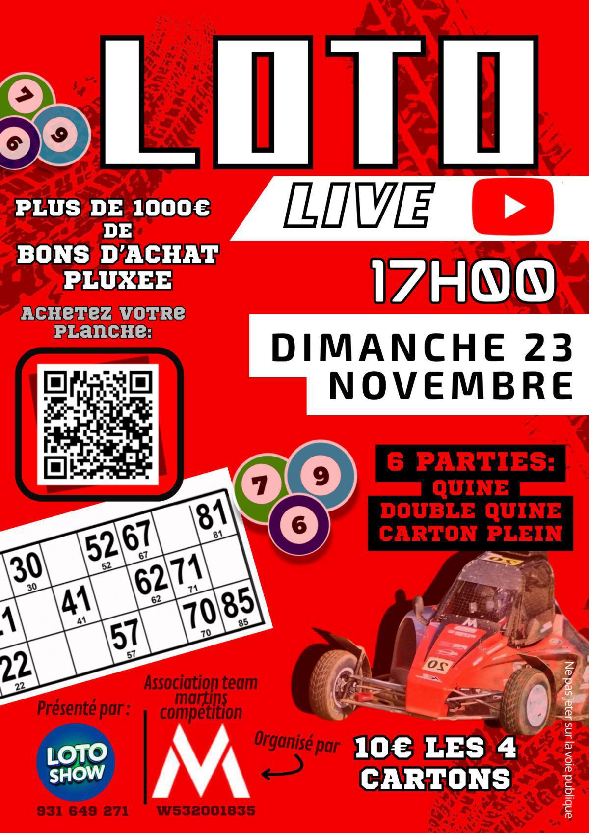 🚨🚘Loto live Team Martins Compétition🚘🚨