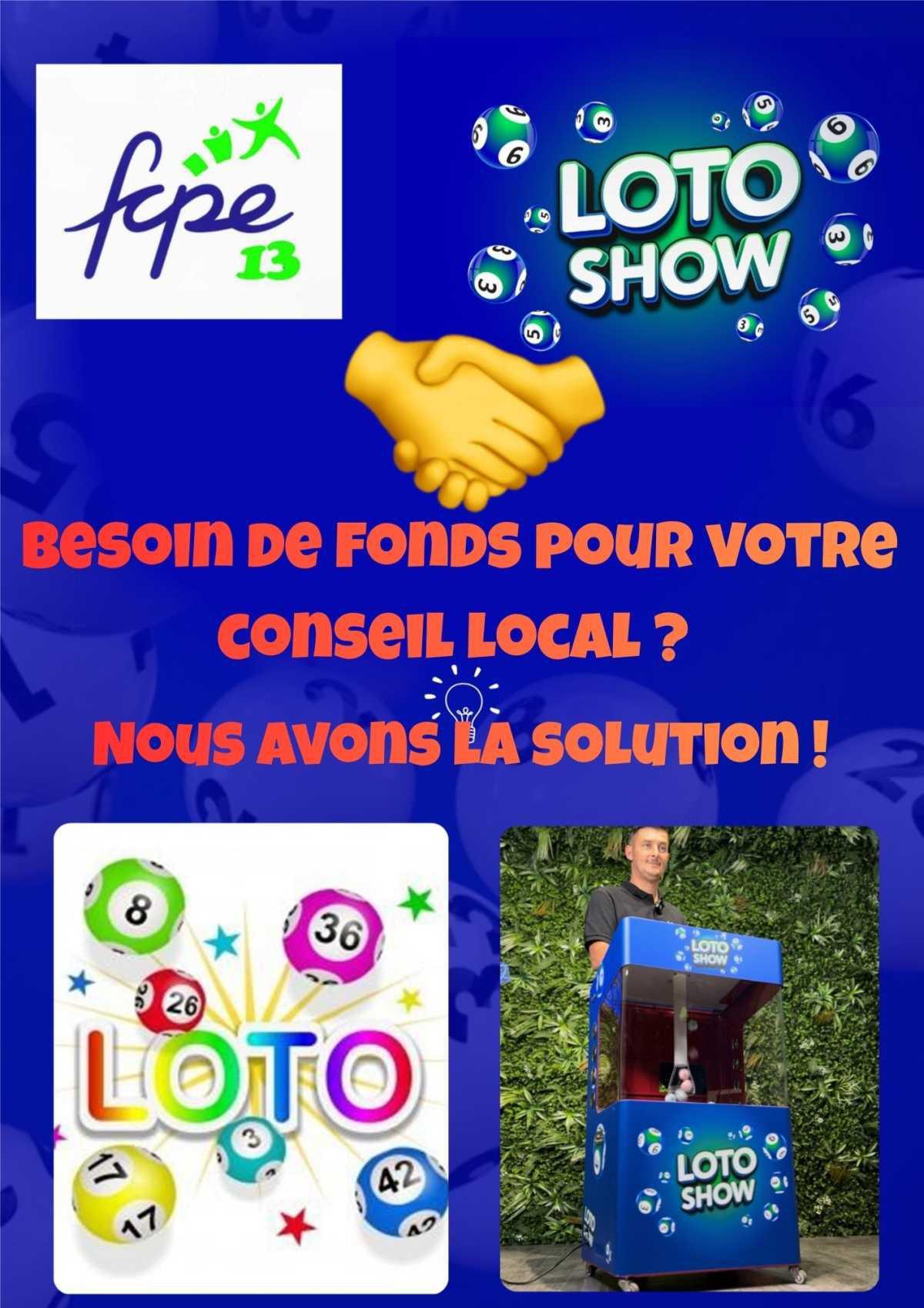 💫🎬 Partenariat exclusif : Loto Show🤝 FCPE 13 💚🎟️