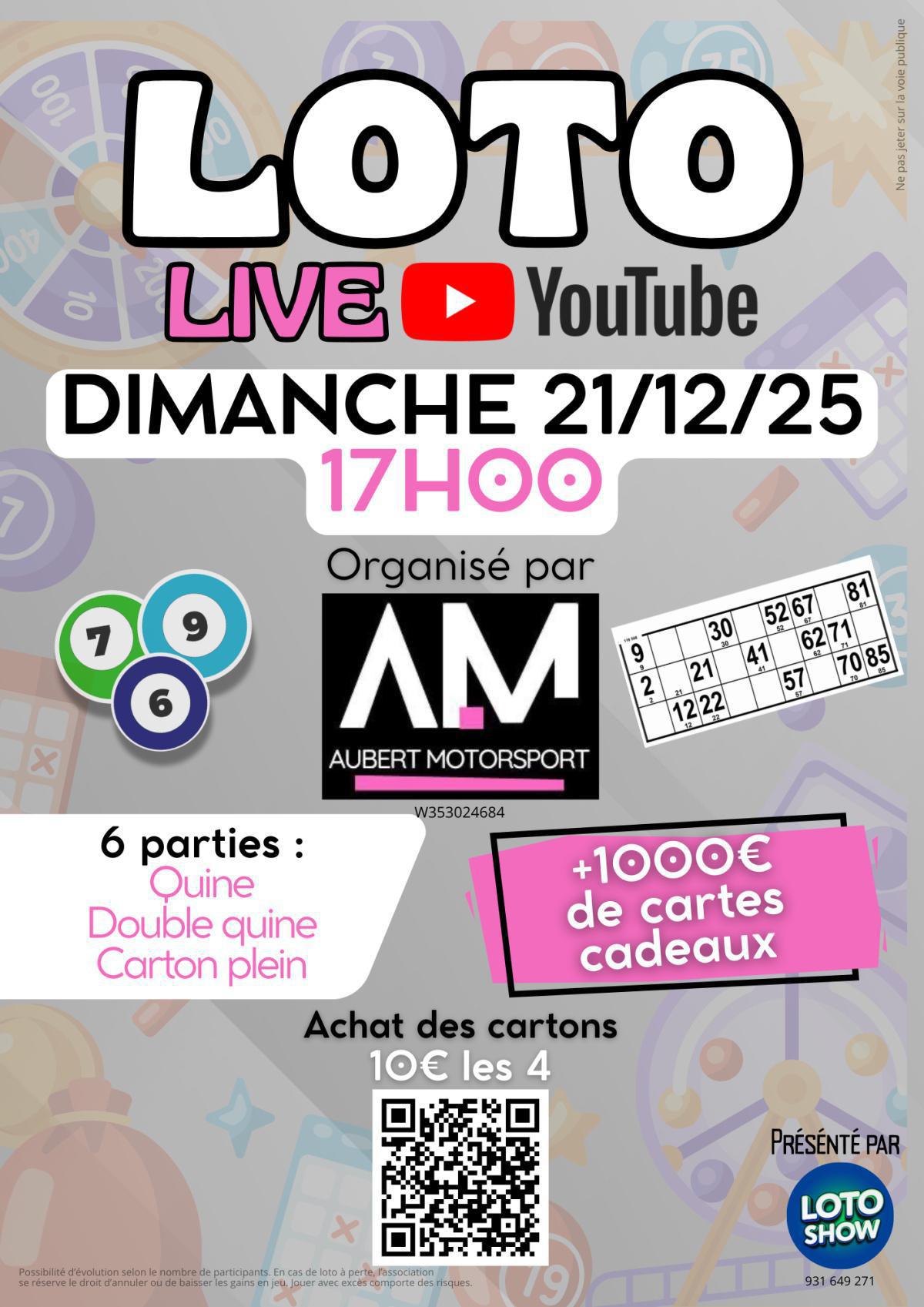 🔥✨Flyer Loto Live Aubert Motorsport ✨🔥