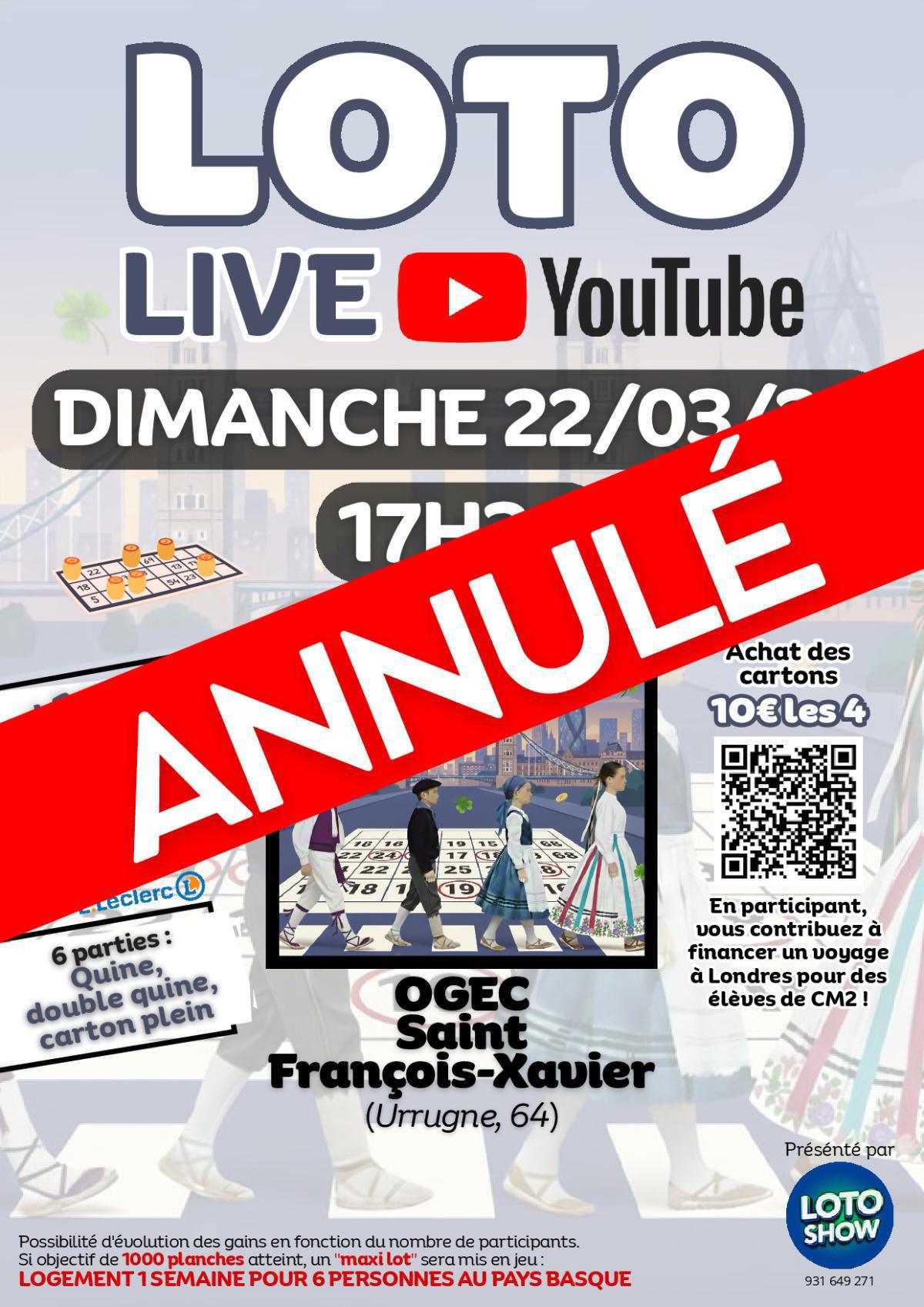 ⚠️Loto OGEC St François-Xavier annulé ⚠️ ⚠️Loto OGEC St François-Xavier annulé ⚠️