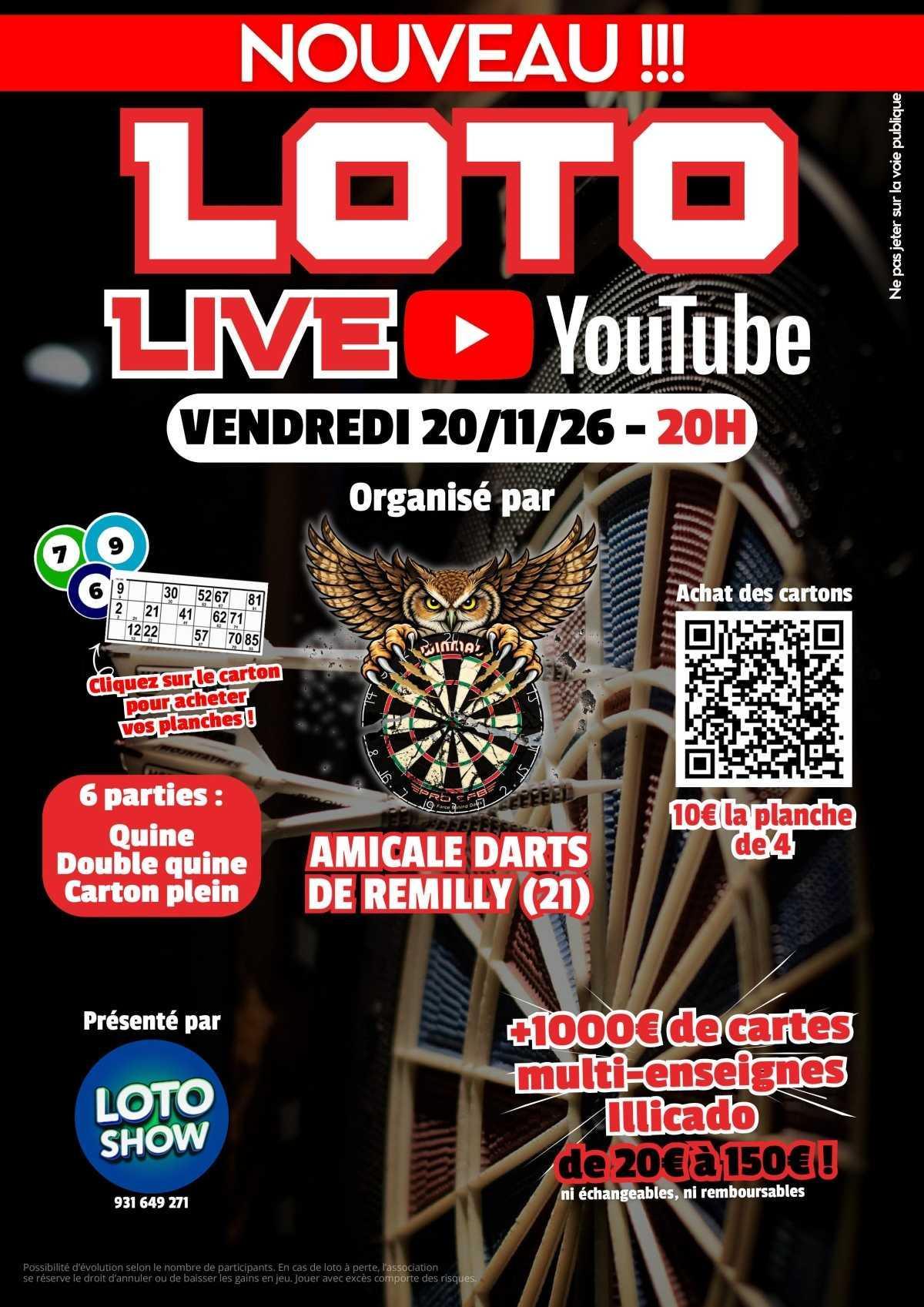 Loto Live Amicale Darts de Remilly 
