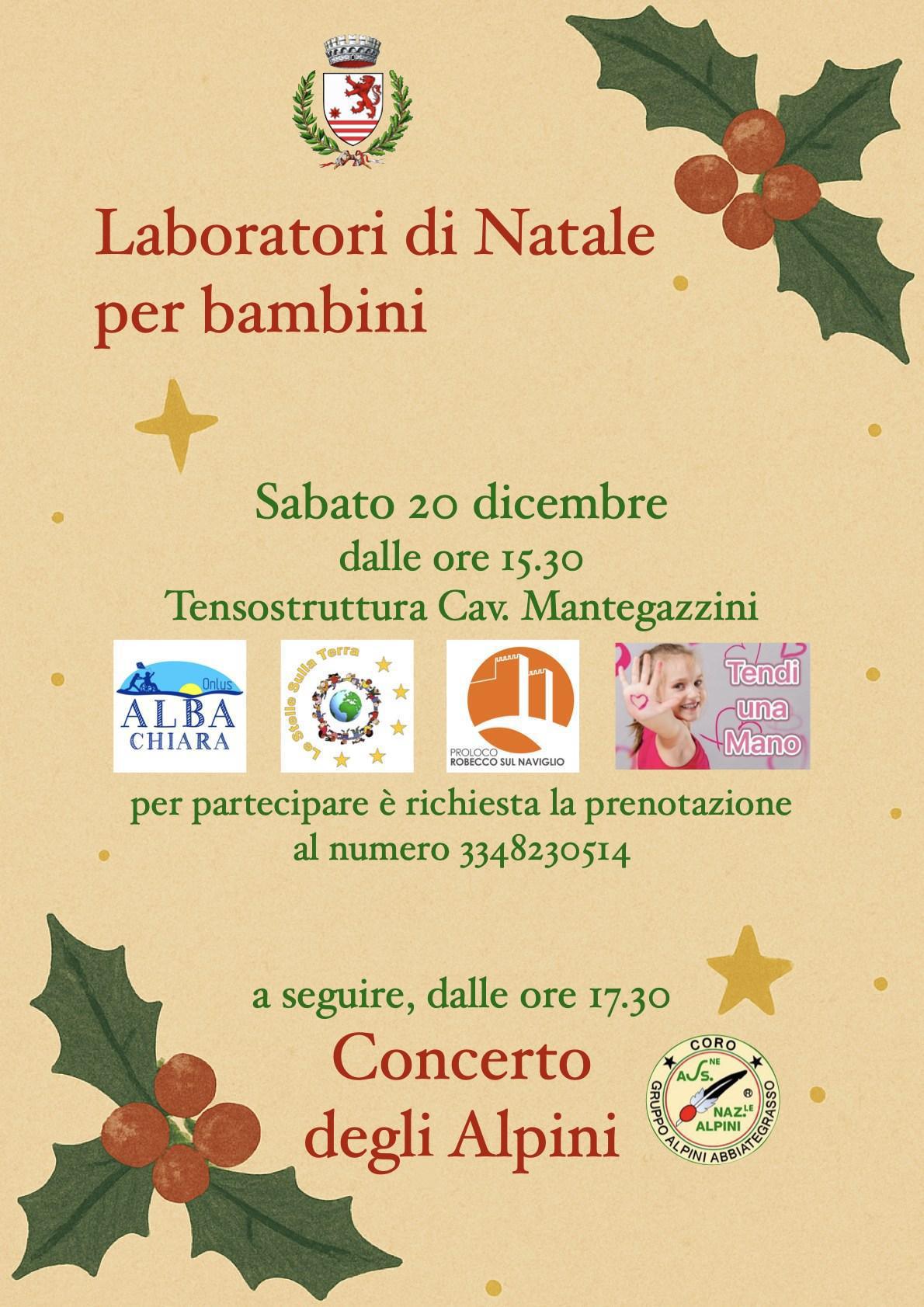 Laboratori di Natale per bambini (inizio ore 15:30)