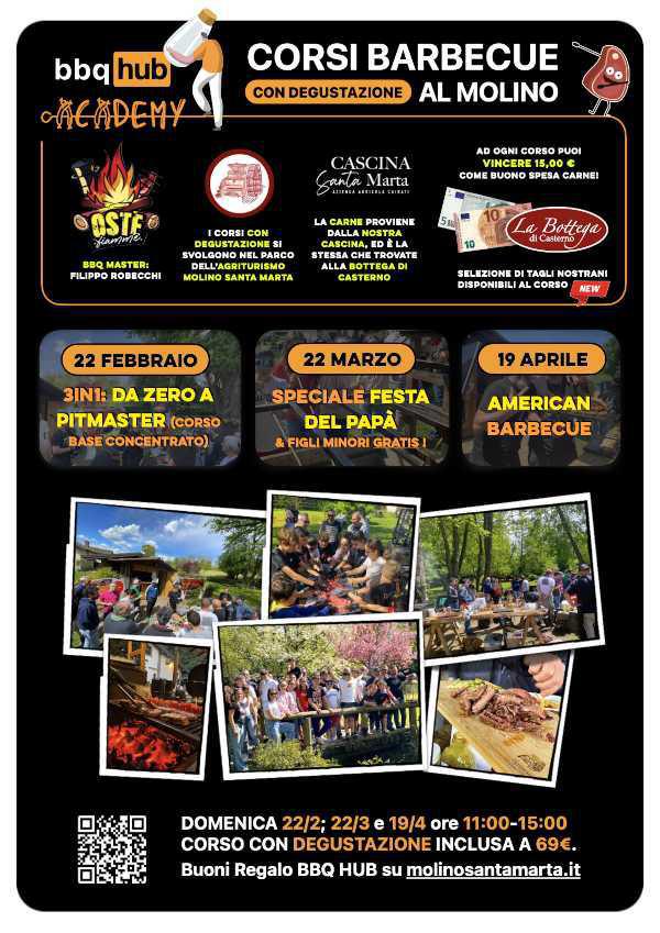 Corso Barbecue al Molino - "American BBQ" (dalle ore 11.00) Corso Barbecue al Molino - "American BBQ" (dalle ore 11.00)