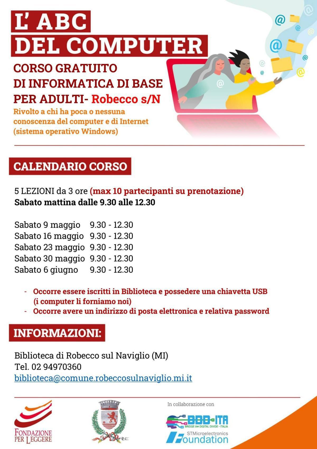 L'ABC del Computer - Corso Gratuito di Informatica di Base per Adulti (dalle ore 9.30 alle 12.30)