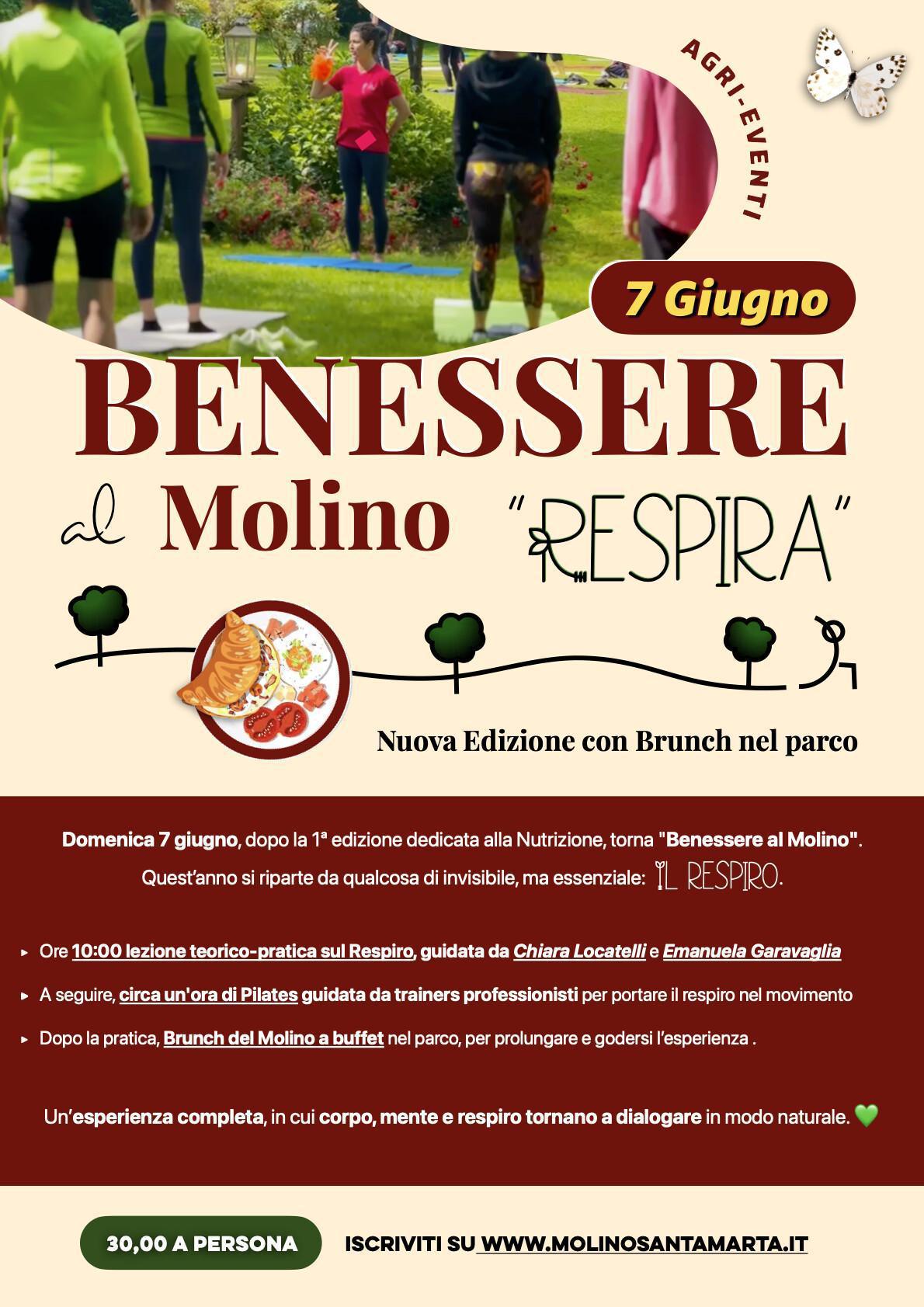 Benessere al Molino - Respira (inizio ore 10.00) Benessere al Molino - Respira (inizio ore 10.00)