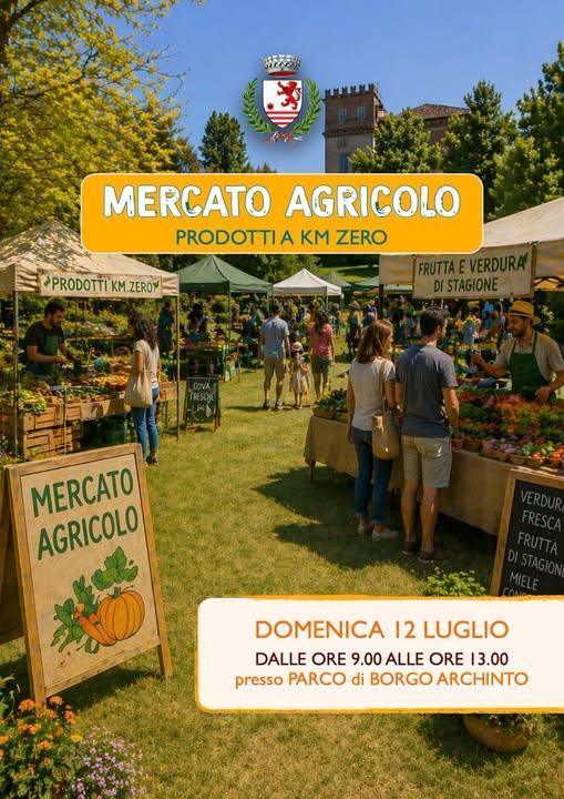 Mercato Agricolo - prodotti a km zero (dalle ore 9:00 alle 13:00)