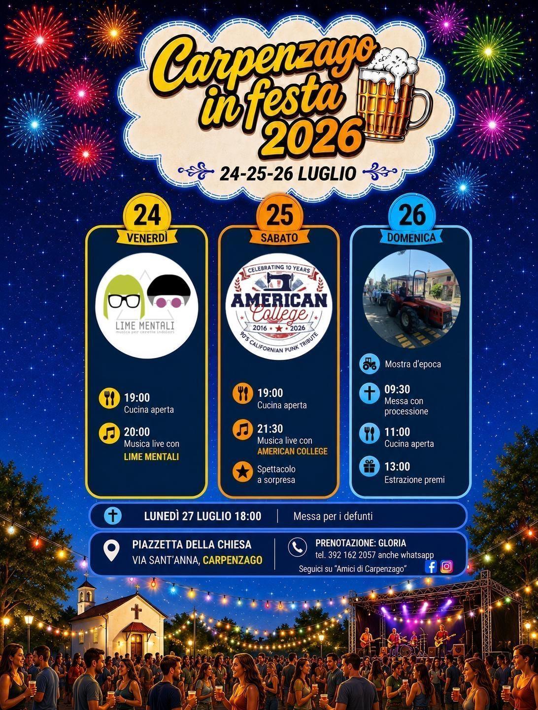 Carpenzago in festa 2026 (dalle ore 19.00) Carpenzago in festa 2026 (dalle ore 19.00)