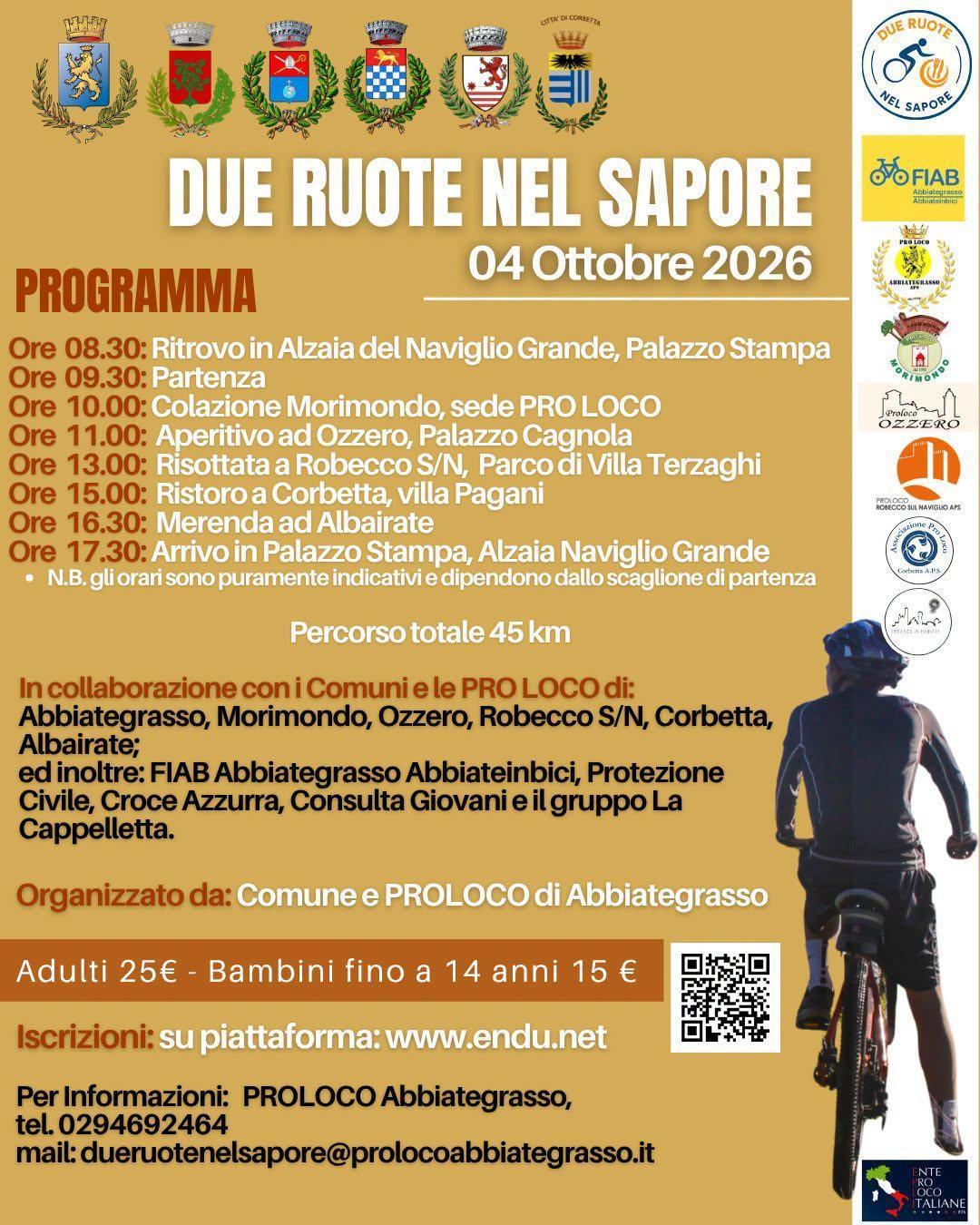 "Due Ruote nel Sapore" - Pedalata Gourmet tra i Navigli e le Ville Storiche del Territorio (Inizio ore 8.30)