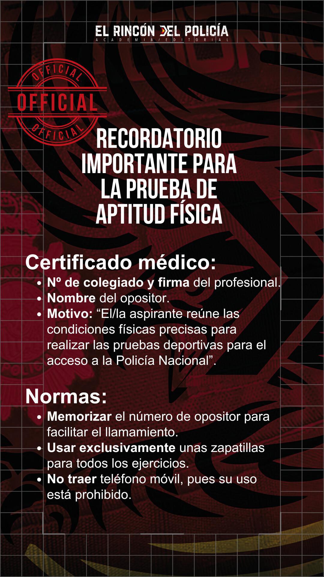 Importante Pruebas Físicas (Promoción 42) Importante Pruebas Físicas (Promoción 42)