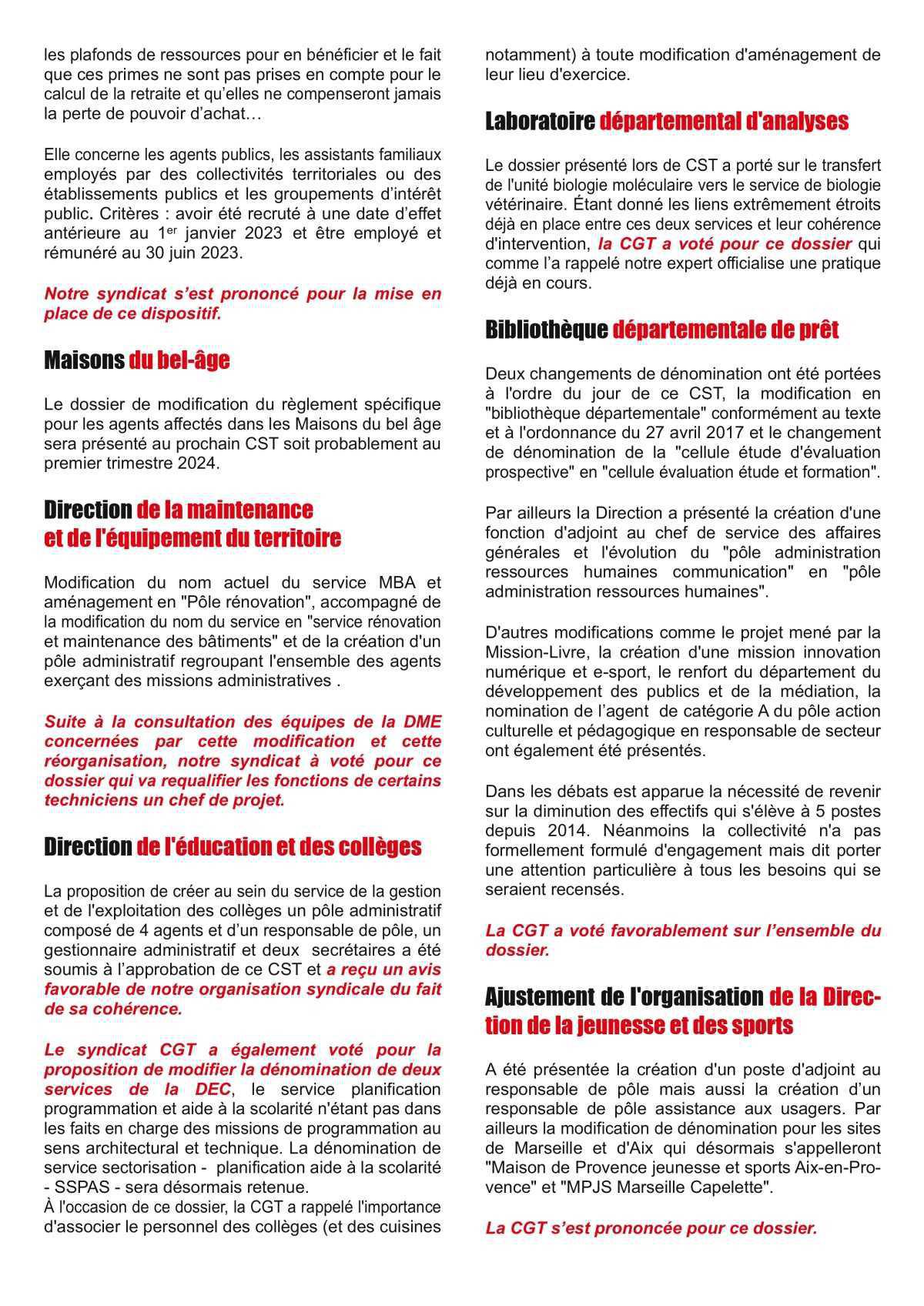  Compte-rendu du Comité social territorial du 7 novembre 2023